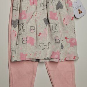 Infant girl set, Rene Rofe, size 6/9 Mos. Pink and gray, new with tags